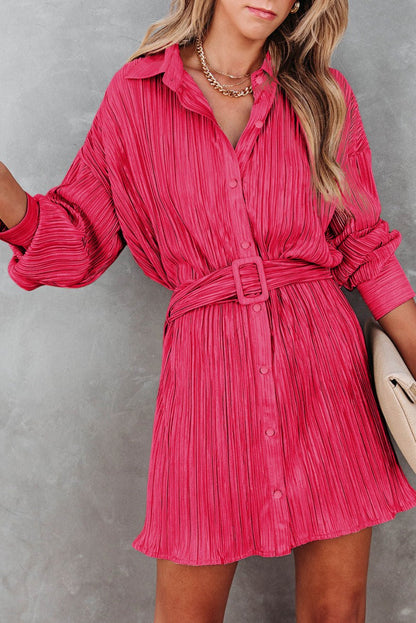 Pink Belted Mini Dress -clearance