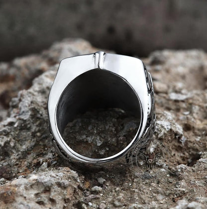 Pirate Compass Cross Stainless Steel Ring