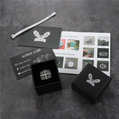 Pirate Compass Cross Stainless Steel Ring
