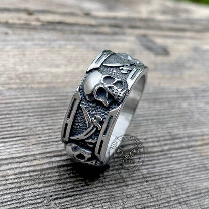 Pirate Sword Stainless Steel Skull Ring