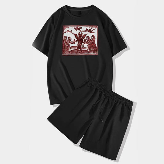 Pleasure Devil Short Sleeve T-shirt and Shorts Set