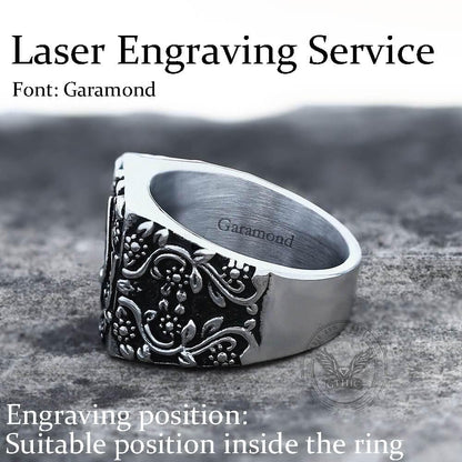 Poker Spades Stainless Steel Biker Ring