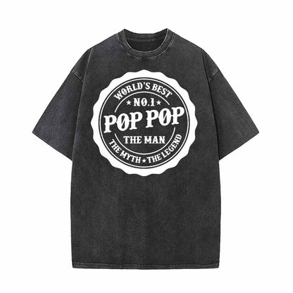 Pop Pop Humorous Vintage Washed T-shirt