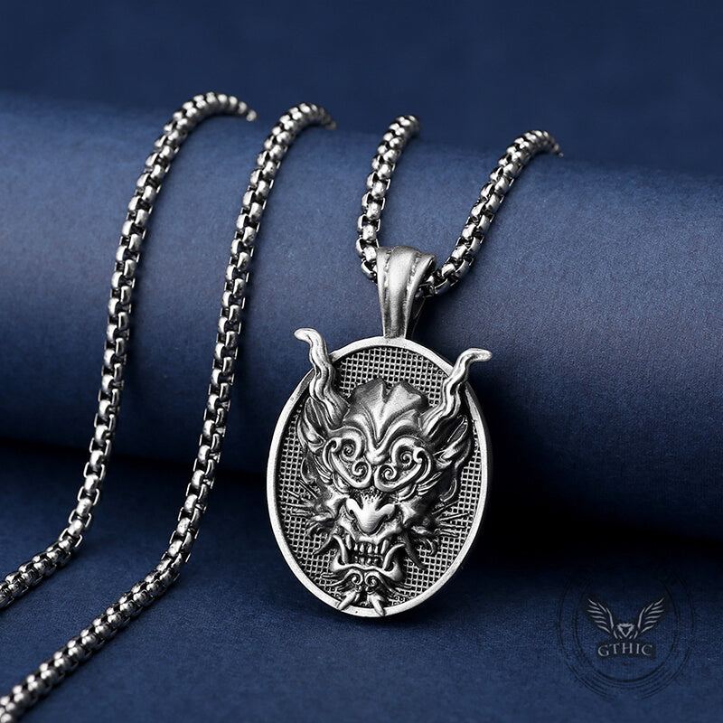 Prajna Ghost Mask Pure Tin Pendant