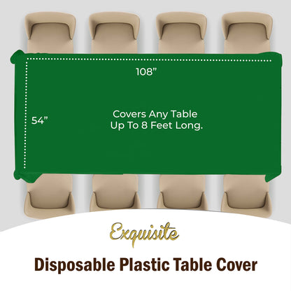 Premium Emerald Green Plastic Table Cover