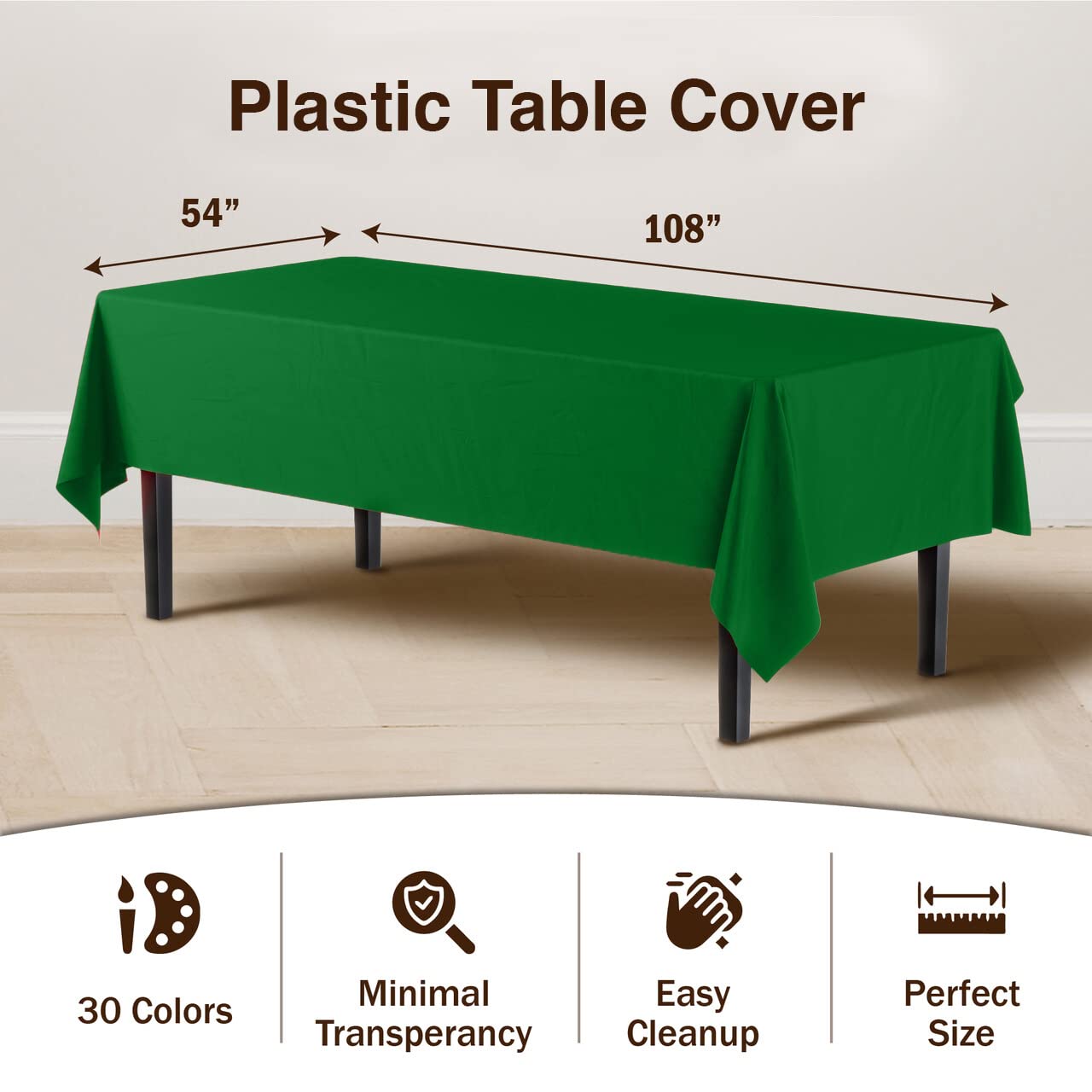 Premium Emerald Green Plastic Table Cover