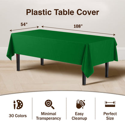 Premium Emerald Green Plastic Table Cover