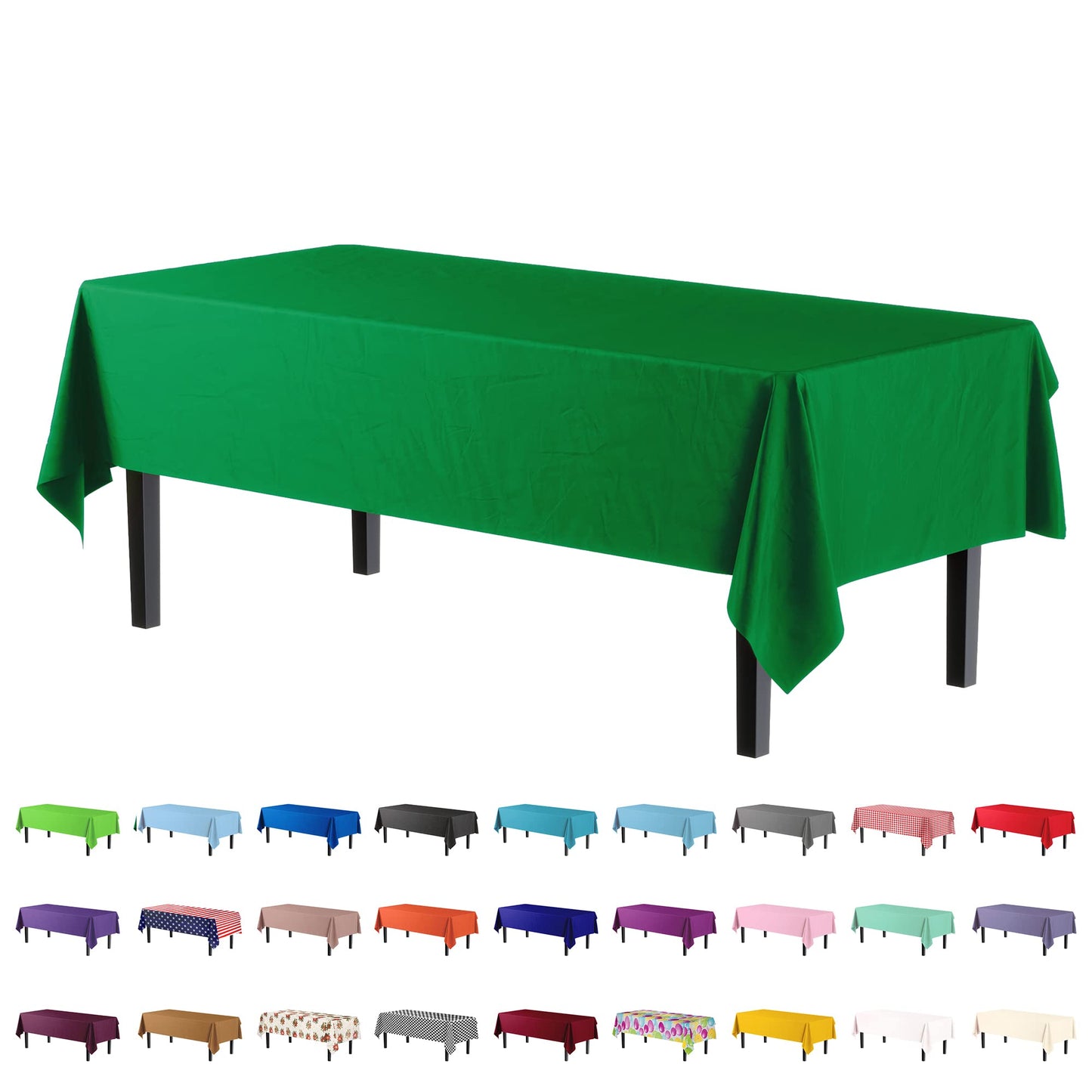 Premium Emerald Green Plastic Table Cover