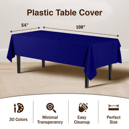 Navy Blue Plastic Table Cover