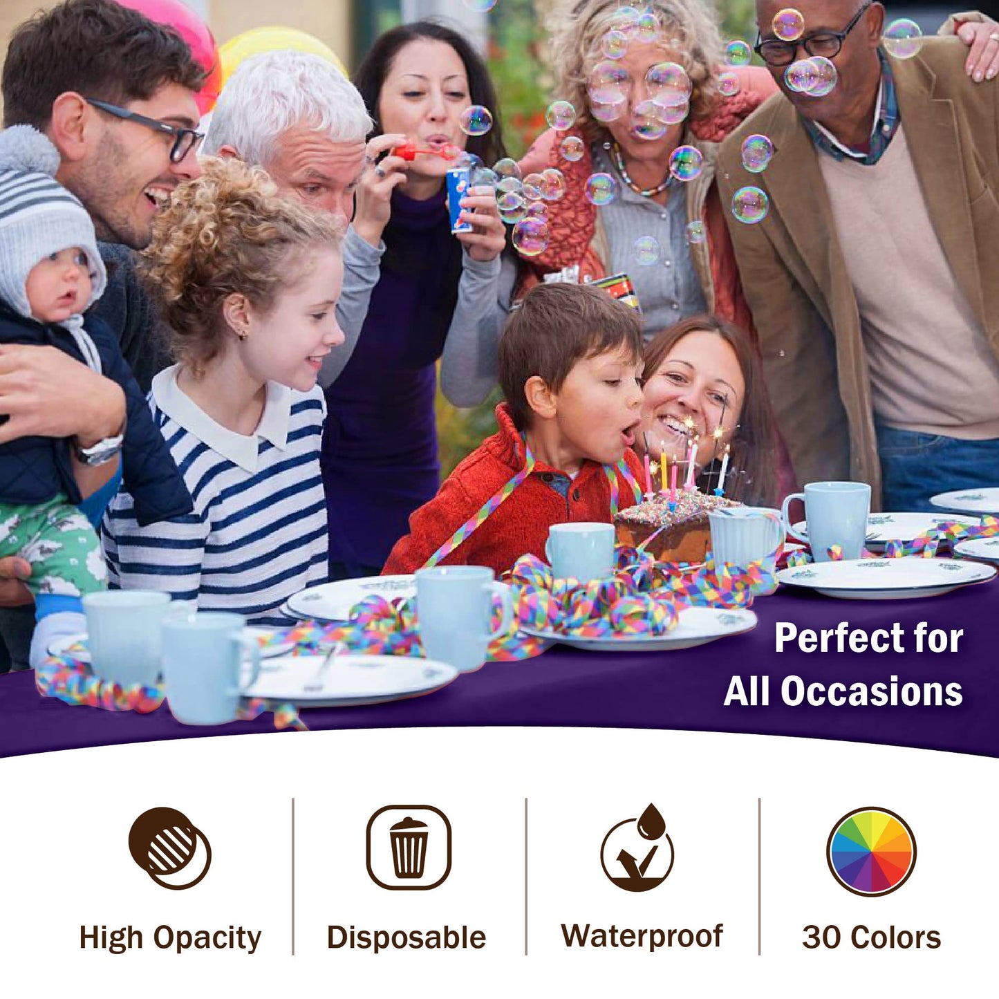 Premium Purple Plastic Table Cover