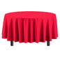 Premium Round Red Plastic Table Cover