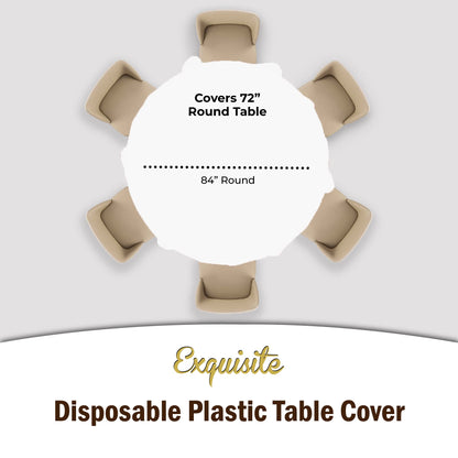 Premium Round White Plastic Table Cover | Case of 96