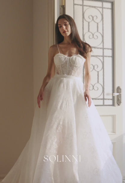 Celisse – 2-in-1 Wedding Dress with Basque Waist and Overskirt