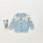 Knitted Daisy Infant Baby Girl Sweater Cardigan Top