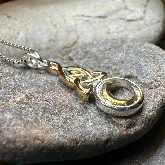Trinity Crescent Moon Necklace