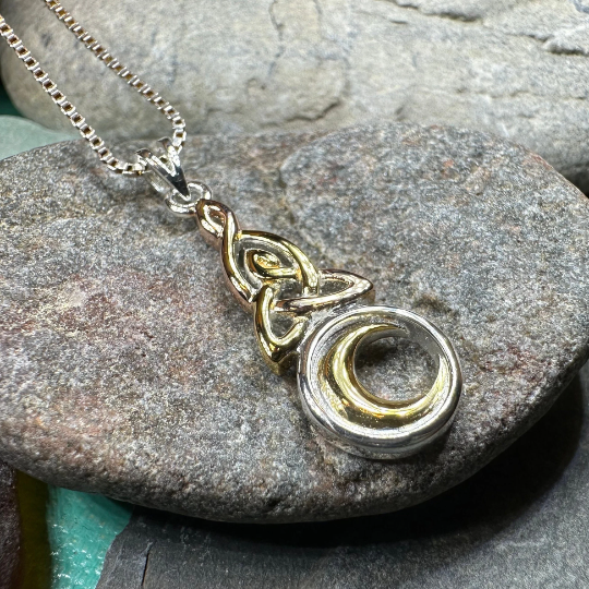 Trinity Crescent Moon Necklace