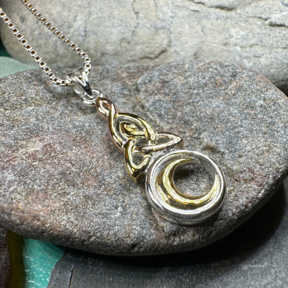 Trinity Crescent Moon Necklace
