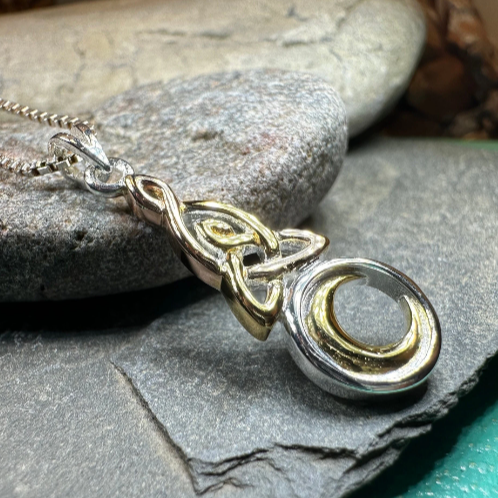 Trinity Crescent Moon Necklace