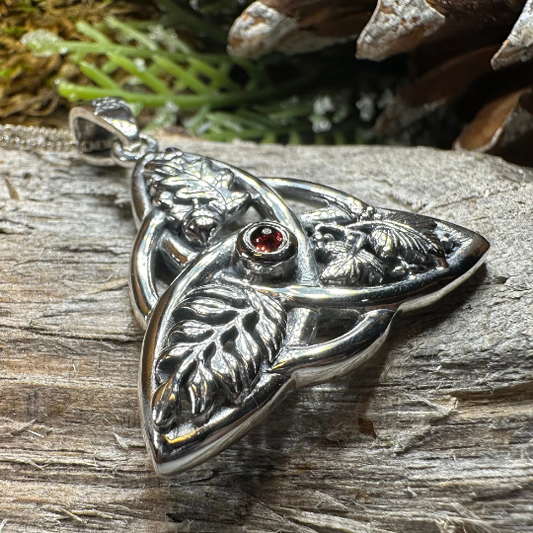 Oak Ash Thorn Trinity Knot Necklace