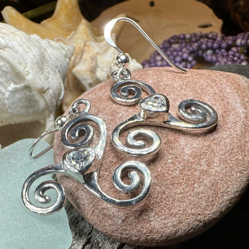 Triple Spiral Heart Earrings
