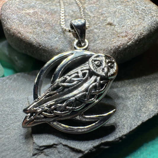 Celtic Midnight Owl Necklace