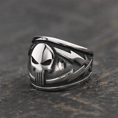 Punisher Skull Stainless Steel Biker Ring