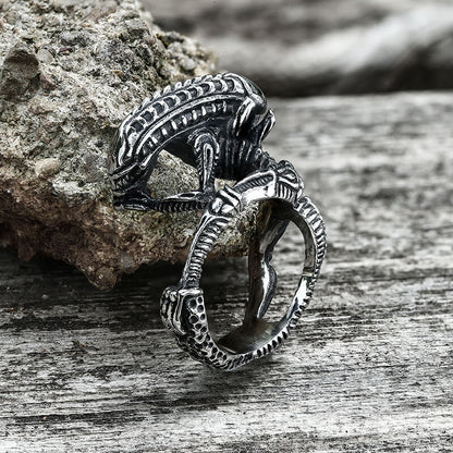 Punk Alien Stainless Steel Predator Ring