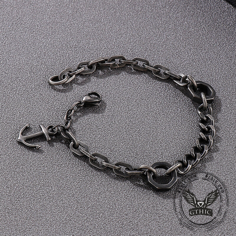 Punk Anchor Stainless Steel Chain Marine Bracelet