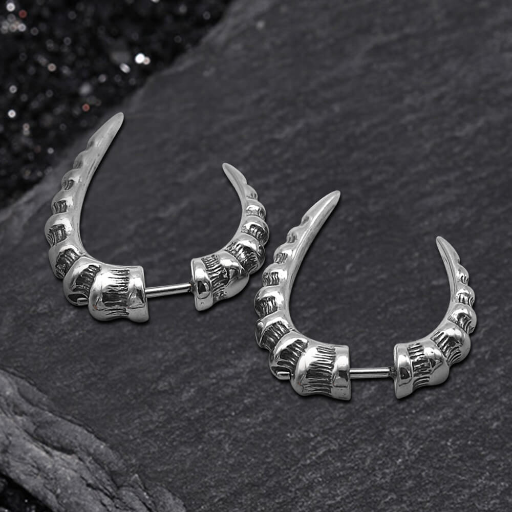 Punk Animal Fangs Stainless Steel Earrings