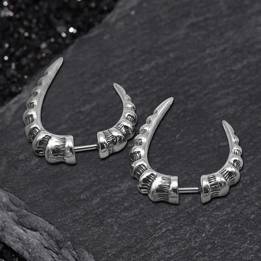 Punk Animal Fangs Stainless Steel Earrings