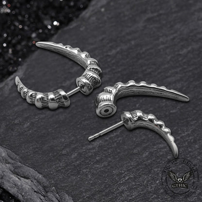 Punk Animal Fangs Stainless Steel Earrings