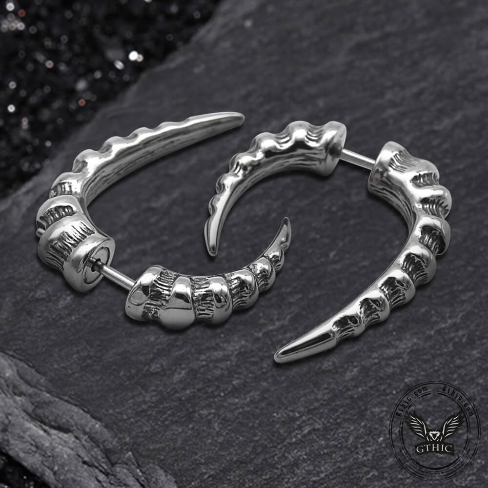 Punk Animal Fangs Stainless Steel Earrings