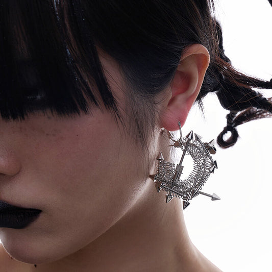 Punk Coil Spring Titanium Steel Earrings
