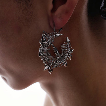 Punk Coil Spring Titanium Steel Earrings
