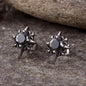 Punk Cross Gemstone Stainless Steel Earrings