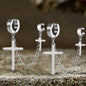 Punk Cross Tassel Stainless Steel Earrings