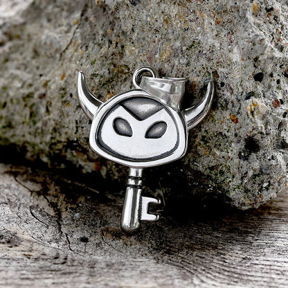 Punk Devil Key Stainless Steel Pendant