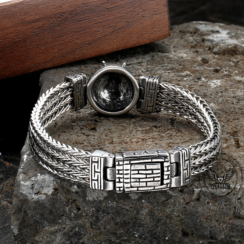 Punk Dragon Head Stitching Stainless Steel Bracelet