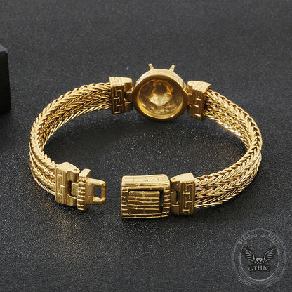 Punk Dragon Head Stitching Stainless Steel Bracelet