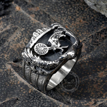 Punk Eagle Motorcycle Stainless Steel Biker Ring
