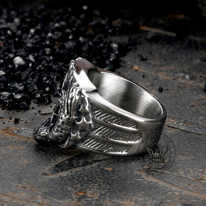 Punk Eagle Motorcycle Stainless Steel Biker Ring