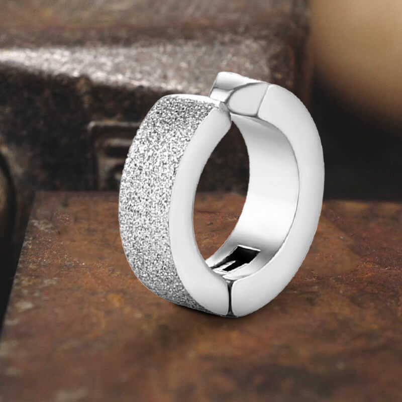 Punk Frosted Stainless Steel Hoop Ear Cuffs