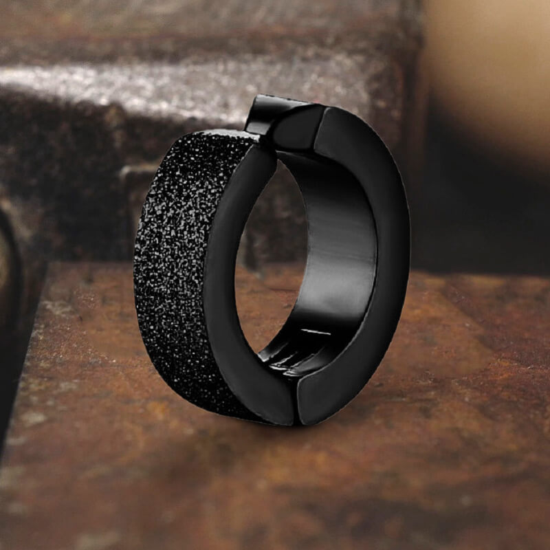 Punk Frosted Stainless Steel Hoop Ear Cuffs