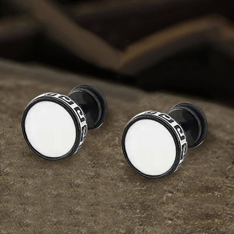 Punk Great Wall Pattern Stainless Steel Stud Earring