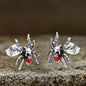 Punk Horror Spider Skull Stainless Steel Stud Earrings
