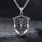 Punk Lion Wolf Shield Stainless Steel Necklace