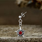 Punk Octagonal Star Ruby Stainless Steel Earrings