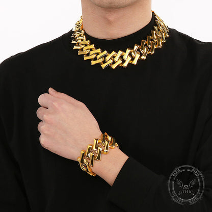Punk Rhombus Cuban Chain Stainless Steel Bracelet