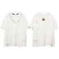 Punk Ripped Short Sleeve T-shirt With Chain
