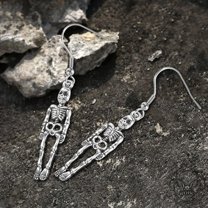 Punk Skeleton Bones Stainless Steel Earrings